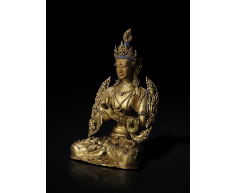 STATUETTE DE VAJRADHARA EN ALLIAGE DE CUIVRE DORÉTIBET, XVIE SIÈCLEHimalayan Art Resources item no. 4627 21 cm (8 1/4 in.) hi