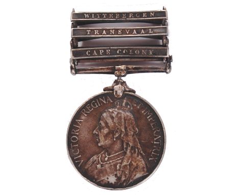 A Victorian Boer War ' Queen's South Africa Medal ' awarded to a 4528 Pte H. Skelding of the Worcestershire Regiment. With cl