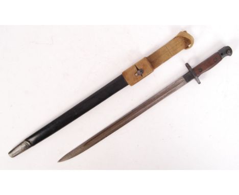 A WWI First World War British issue 1907 pattern ' Wilkinson ' rifle bayonet, with G R crown &amp; 1907 marked to ricasso. Wi