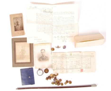 A fascinating collection of WWI First World War Bristol related personal effects relating to a Captain James Redgers of the G