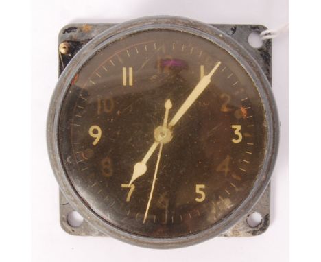An original WWII Second World War era Smiths Mk IIa ' One Day ' cockpit clock. White hands, and bezel winding. The serial num