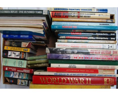 A large collection of assorted hardback military books to include ' World War II ' ' Land Power ' ' This Fabulous Australia '