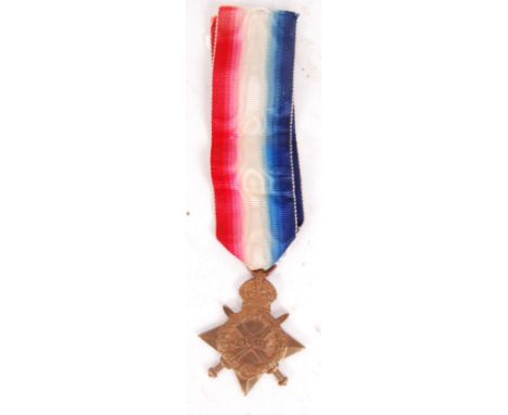 An original WWI First World War military 1914-15 Star medal, awarded to a 10586 Private R.H. Perry of the Somerset Light Infa