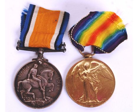 A WWI First World War medal pair ( War Medal &amp; Victory Medal ) awarded to a ' 68852 2.A.M ' A. Fletcher ' RAF .' AM for A