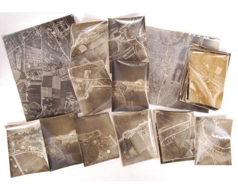 A fascinating collection of original WWI First World War era 1918 aerial reconnaissance photographs - 40+ in total - all appe