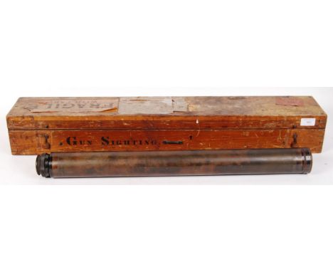 A WWI First World War Naval gun sighting telescope. Stamped for Ross of London, ' 66796 '. Optics appear free from damage. Wi