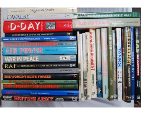 A large collection of assorted hardback military books to include 'The D-Day Encyclopedia ' ' The World's Elite Forces ' ' Hi