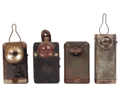 A collection of 4x early 20th century, WWI First World War period and vintage torches / signal lamps. To include: a rare Germ