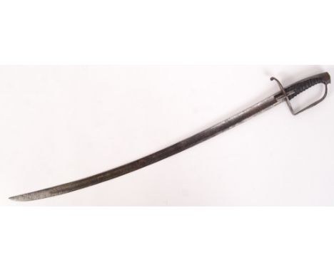 An antique late 18th / early 19th century Light Cavalry sword. Likely of European origin. No makers marks. Leather covered wo