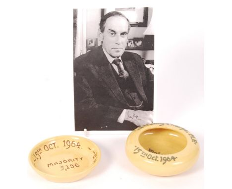 Jeremy Thorpe; two 1960's Brannam Pottery made ashtrays / dishes. Both once the personal property of Jeremy Thorpe. Both dish