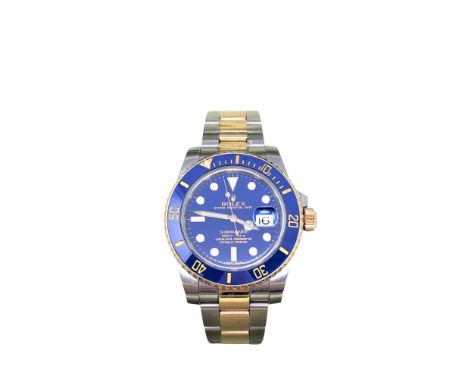 Rolex : A Gent's Stainless Steel and 18ct Yellow Gold Automatic Calendar Wristwatch, ref. 116613 Submariner, modern (post-201