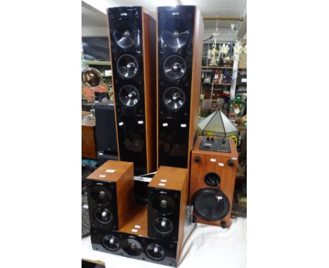 A Jamo Danish sound system sub200, comprising speakers, amplifier, etc.