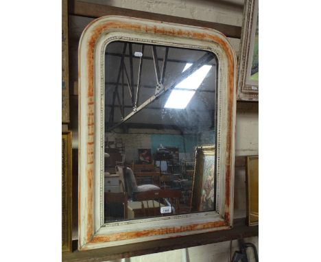 A 19th century painted arched top wall mirror, height 2'6", width 1'11".
