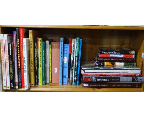 A shelf of hardback books about Railways.