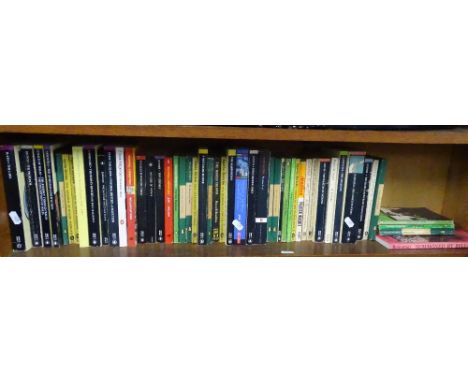 Shelf of paperback books.