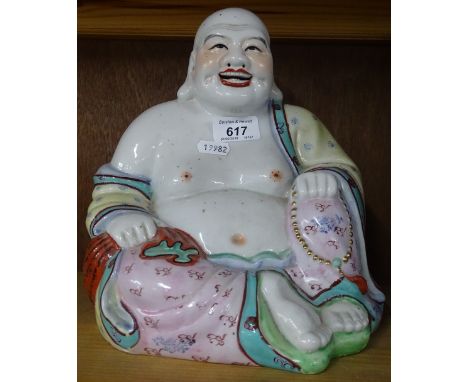 A ceramic Buddha.