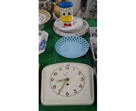 Moneybox, ceramic clock, etc.