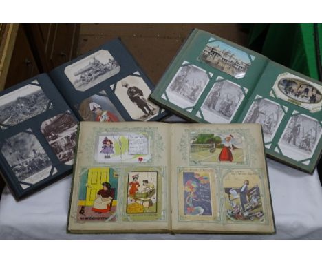 3 Albums containing approx. 300 Vintage postcards, including many First World War.