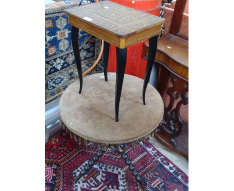 A Victorian mahogany gypsy table on bobbin turned legs and an Italianate musical jewellery table, (2).