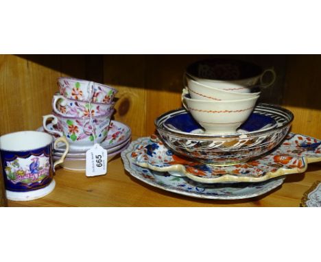 19th century cups, saucers and plates.