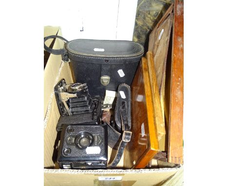 Binoculars, folding camera, mirror, etc.