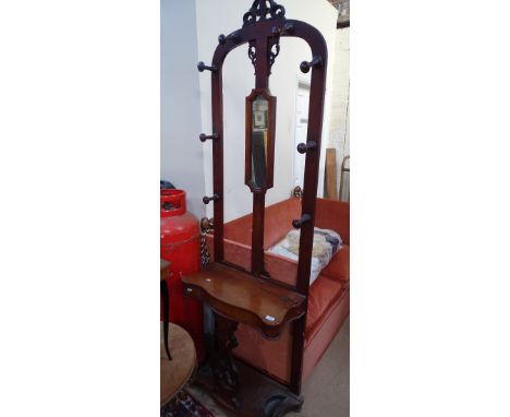 Victorian mahogany mirror back hallstand.