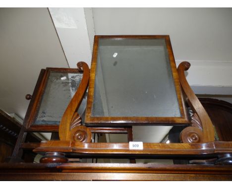 A 19th century mahogany swing toilet mirror and another, (2).