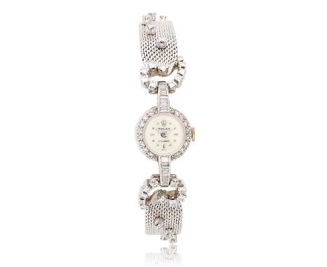 Rolex. A lady's 18K white gold manual wind bracelet watchModel: PrecisionDate: London Hallmark for 1977Movement: 18-jewel Cal