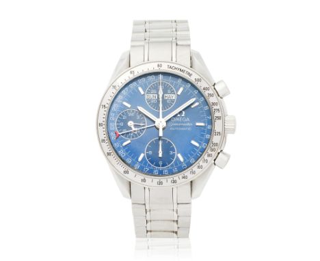Omega. A stainless steel automatic triple calendar chronograph bracelet watchModel: Speedmaster Day-DateDate: Circa 2000Movem