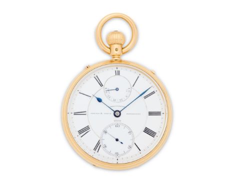 Arnold &amp; Lewis, 7 St Ann's Square, Manchester. A fine and unusual 18K gold keyless wind open face Union Chronometer pocke