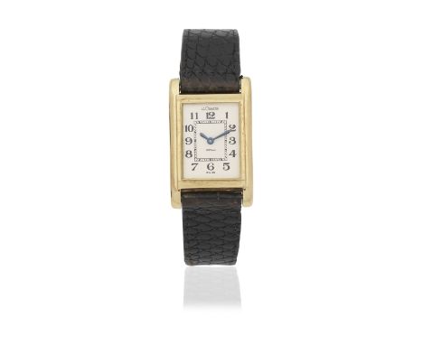 LeCoultre. An 18K gold manual wind rectangular form wristwatchModel: DuoplanDate: London Import mark for 1935Movement: Jewell