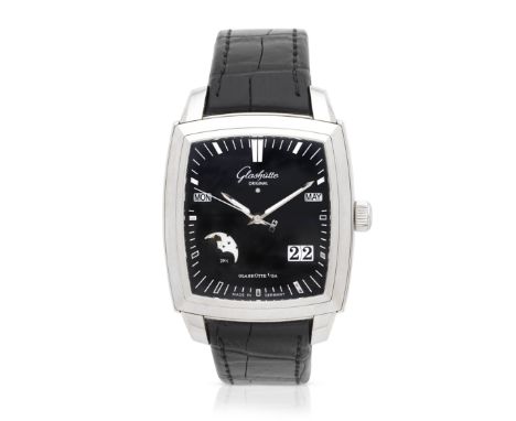 Glashütte Original. A stainless steel automatic perpetual calendar wristwatch with moon phaseModel: Senator Karree Date: Purc