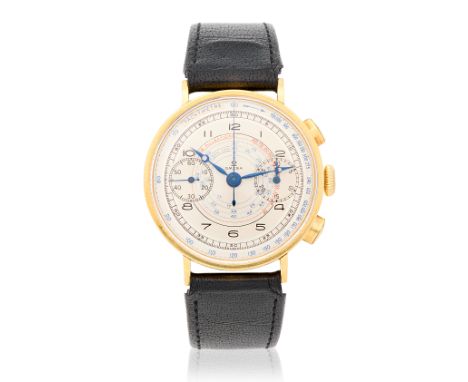 Omega. A recently serviced 18K gold manual wind chronograph wristwatchReference: OT 2393Date: Produced 10th April 1941Movemen