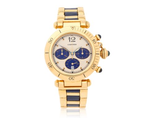 Cartier. An 18K gold quartz calendar chronograph bracelet watchModel: PashaReference: 30009Date: Circa 1990Movement: 22-jewel