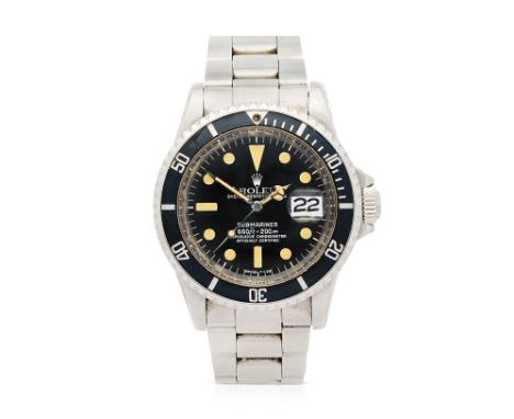 Rolex. A stainless steel automatic calendar bracelet watchModel: SubmarinerReference: 1680Date: Circa 1975Movement: 26-jewel 