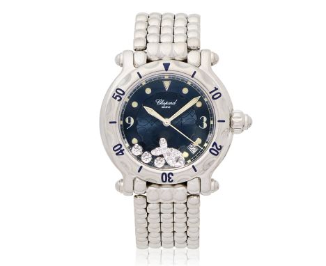 Chopard. A stainless steel diamond set quartz calendar bracelet watchModel: Happy Sport FishReference: 28/8918/8Date: Purchas