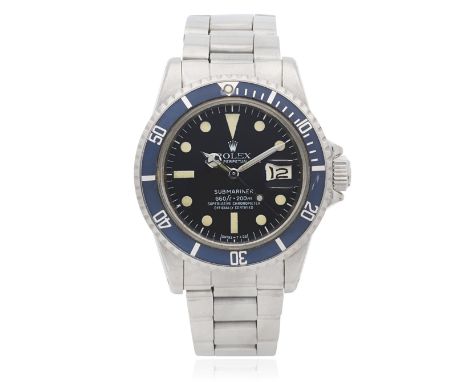 Rolex. A stainless steel automatic calendar bracelet watchModel: SubmarinerReference: 1680Date: Circa 1979Movement: 26-jewel 