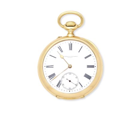 Vacheron &amp; Constantin. An 18K gold keyless wind open face pocket watch retailed by Mascort &amp; Bonturi, Buenos-AiresDat