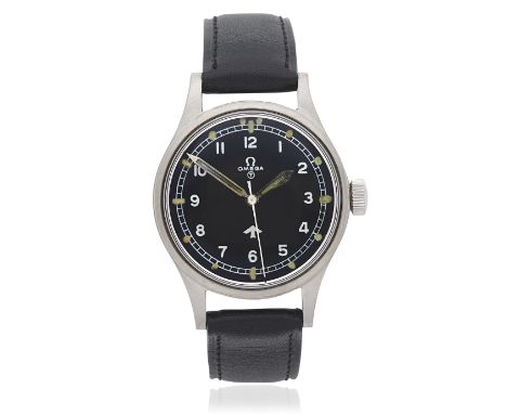 Omega. A stainless steel manual wind military issue wristwatchReference: 2777-1Date: Circa 1953Movement: 17-jewel Cal.283 man