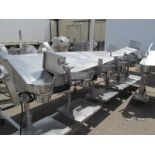 S.S. 6-Station Pack Out Table & Platform Approx. 4'x20'