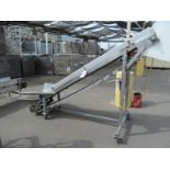 S.S. Incline Conveyor, White Belt, 18"x12' w/ 2" Flights