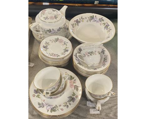 A Royal Worcester June Garland tea service 34 pieces, shipping unavailable