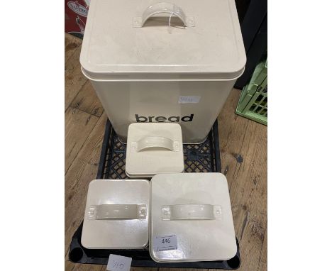 A selection of vintage style kitchen storage bins, shipping unavailable