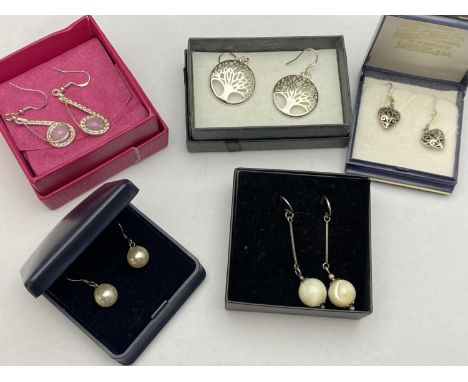 A selection of 925 silver earrings