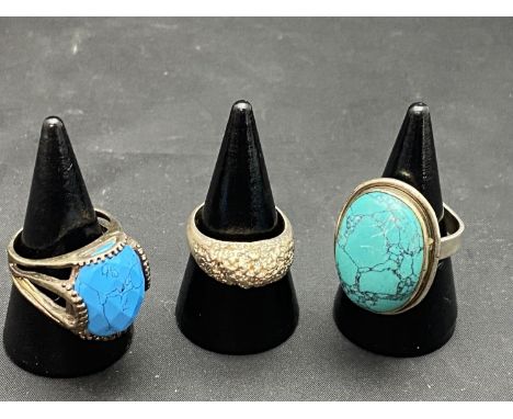 Three assorted 925 silver rings