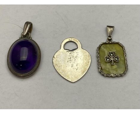 Three 925 silver pendants