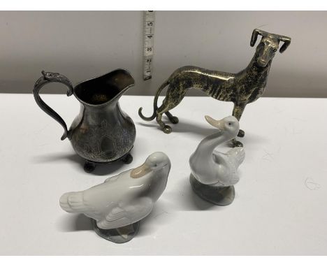 A selection of assorted collectibles including Nao geese, shipping unavailable