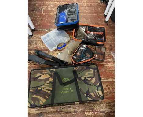 A selection of assorted fishing tackle mostly new including fishing boxes and feeders, shipping unavailable