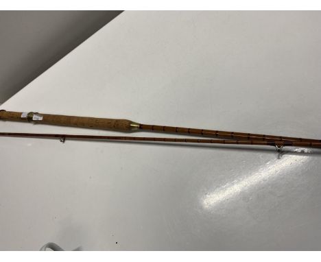 A vintage J.B. Walker of Newcastle 10ft split cane fishing rod, shipping unavailable