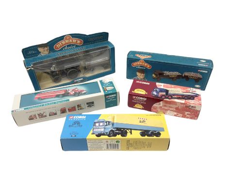 Five boxed Corgi die-cast models comprising ‘Dibnah’s Choice’ Sentinel Dropside wagon and Fowler B6 Crane Engine and Trailer,